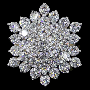 Golden Starburst Ring - 14K/18K Yellow Gold, Lab-Grown Diamond, Ring, Vintage Cluster, Women