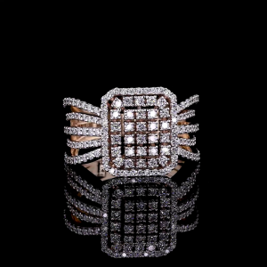 Regalia Grid Lab Diamond Ring in 14K/18K Gold