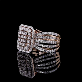Regalia Grid Lab Diamond Ring in 14K/18K Gold