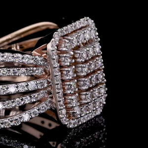 Regalia Grid Lab Diamond Ring in 14K/18K Gold