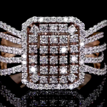 Regalia Grid Lab Diamond Ring in 14K/18K Gold