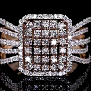 Regalia Grid Lab Diamond Ring in 14K/18K Gold