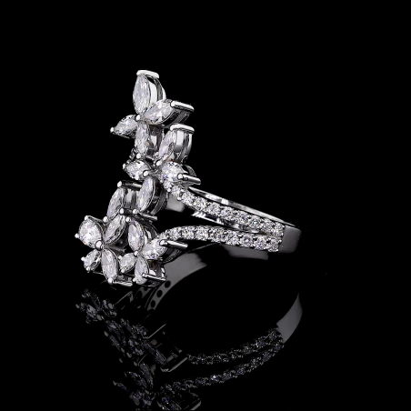 Marquise Bloom Lab Diamond Ring in 14K/18K Gold