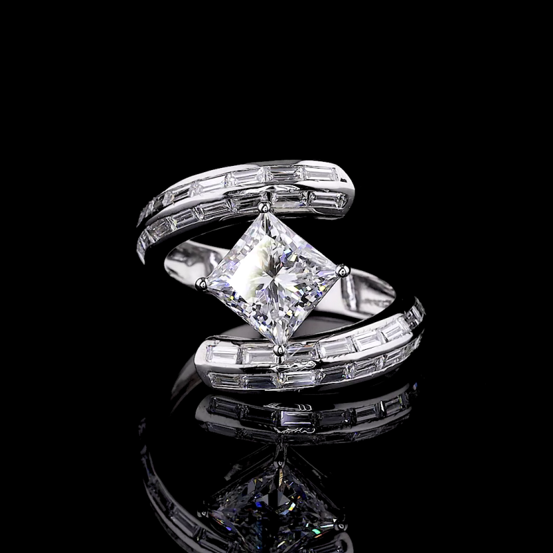 Spiral Crown Lab Diamond Ring in 14K/18K Gold