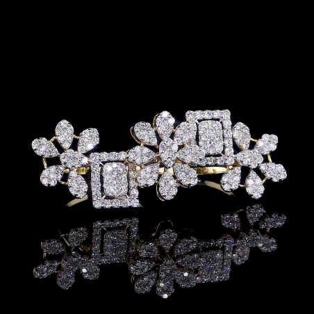 Diamond Blossom Lab Brooch in 14K/18K Gold