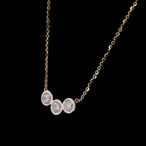 Trio Gleam Lab Diamond Necklace in 14K/18K Gold