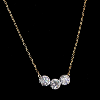 LustreLine Trio Lab Diamond Necklace in 14K/18K Gold