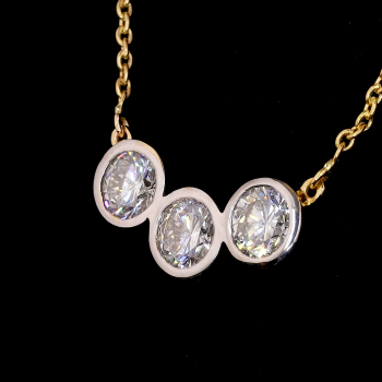 LustreLine Trio Lab Diamond Necklace in 14K/18K Gold