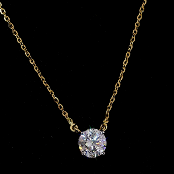 Aurielle Solitaire Lab Diamond Pendant in 14K/18K Gold Aurielle Solitaire Lab Diamond Pendant in 14K/18K Gold
