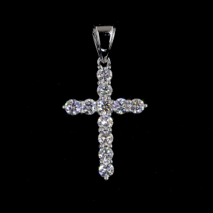 Divina Cross Lab Diamond Pendant in 14K/18K Gold