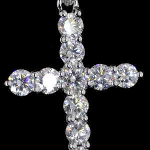 Divina Cross Lab Diamond Pendant in 14K/18K Gold