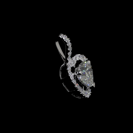 HeartAura Halo Lab Diamond Pendant in 14K/18K Gold