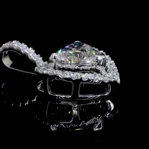 HeartAura Halo Lab Diamond Pendant in 14K/18K Gold