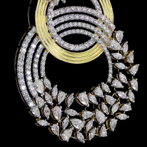 Emeralda Cascade Lab Diamond Brooch in 14K/18K Gold