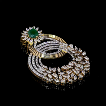 Emeralda Cascade Lab Diamond Brooch in 14K/18K Gold Emeralda Cascade Lab Diamond Brooch in 14K/18K Gold