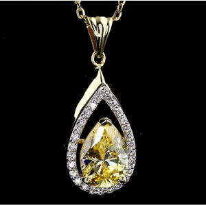 Sunflare Halo Lab Diamond Pendant in 14K/18K Gold