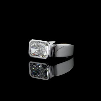 Lab Grown Diamond Ring, 5 Ct. Bezel Radiant Cut Ring 14k White Gold, Minimalist Wedding & Anniversary Ring Lab Grown Diamond Ring, 5 Ct. Bezel Radiant Cut Ring 14k White Gold, Minimalist Wedding & Anniversary Ring