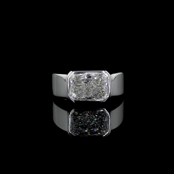 Lab Grown Diamond Ring, 5 Ct. Bezel Radiant Cut Ring 14k White Gold, Minimalist Wedding & Anniversary Ring Lab Grown Diamond Ring, 5 Ct. Bezel Radiant Cut Ring 14k White Gold, Minimalist Wedding & Anniversary Ring