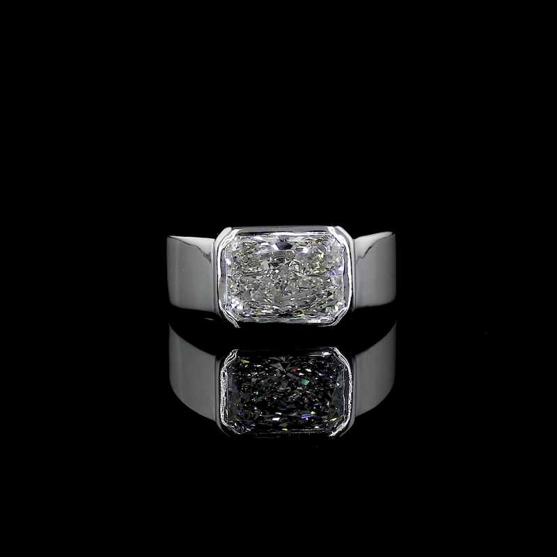 Lab Grown Diamond Ring, 5 Ct. Bezel Radiant Cut Ring 14k White Gold, Minimalist Wedding & Anniversary Ring Lab Grown Diamond Ring, 5 Ct. Bezel Radiant Cut Ring 14k White Gold, Minimalist Wedding & Anniversary Ring