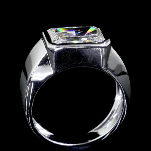 Lab Grown Diamond Ring, 5 Ct. Bezel Radiant Cut Ring 14k White Gold, Minimalist Wedding & Anniversary Ring