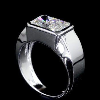 Lab Grown Diamond Ring, 5 Ct. Bezel Radiant Cut Ring 14k White Gold, Minimalist Wedding & Anniversary Ring Lab Grown Diamond Ring, 5 Ct. Bezel Radiant Cut Ring 14k White Gold, Minimalist Wedding & Anniversary Ring