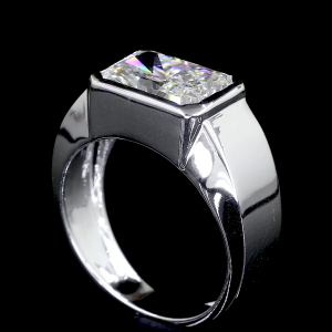 Lab Grown Diamond Ring, 5 Ct. Bezel Radiant Cut Ring 14k White Gold, Minimalist Wedding & Anniversary Ring