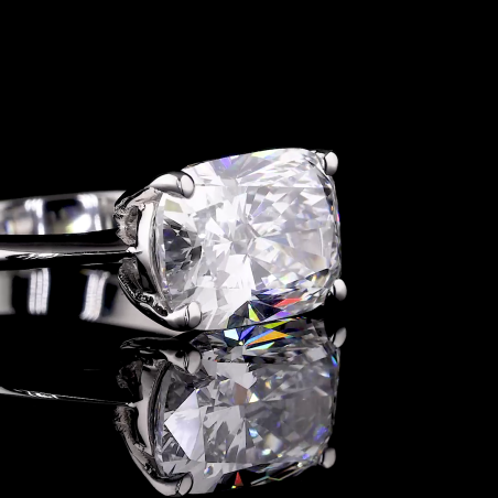 5.00 Ct Cushion Cut Solitaire Engagement Ring,Luxury Statement Ring for him, Classic Solitaire Design