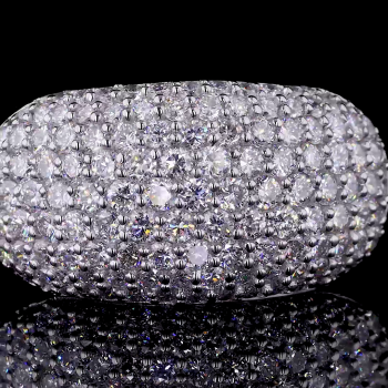 Lab Grown Diamond Dome Ring, 14k/18 Gold Micro Pave Set Lab Grown Diamond Dome Ring, 14k/18 Gold Micro Pave Set