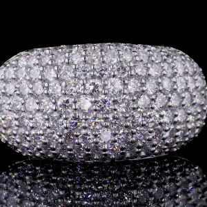 Lab Grown Diamond Dome Ring, 14k/18 Gold Micro Pave Set