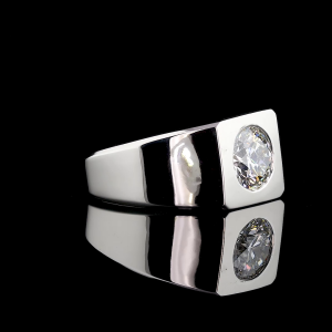 3 Carat Lab Grown Diamond Ring  Round Bezel Set Engagement Ring