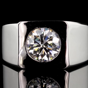 3 Carat Lab Grown Diamond Ring Round Bezel Set Engagement Ring 3 Carat Lab Grown Diamond Ring Round Bezel Set Engagement Ring