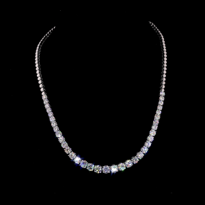 21.00ct Lab Grown Diamond Tennis Necklace, 14k White Gold - Graduated Round Cut