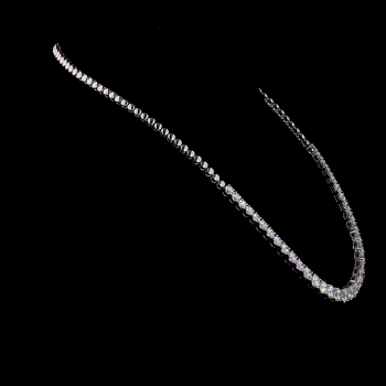 21.00ct Lab Grown Diamond Tennis Necklace, 14k White Gold - Graduated Round Cut