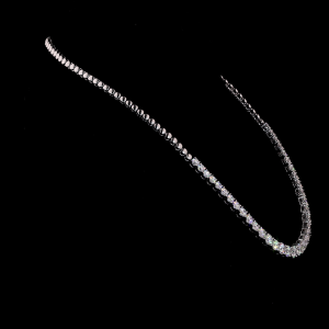 21.00ct Lab Grown Diamond Tennis Necklace, 14k White Gold - Graduated Round Cut