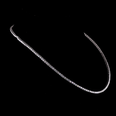 28 TCW Lab Grown Diamond Tennis Necklace 14K Gold, Adjustable