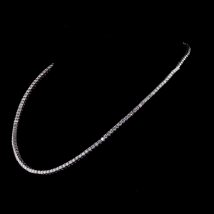 28 TCW Lab Grown Diamond Tennis Necklace 14K Gold, Adjustable