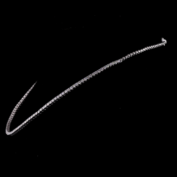 28 TCW Lab Grown Diamond Tennis Necklace 14K Gold, Adjustable