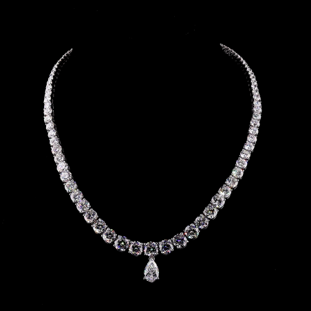 45 Ct.Round Solitaire lab Grown Diamond Necklace With Pear Drop
