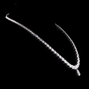 45 Ct.Round Solitaire lab Grown Diamond Necklace With Pear Drop