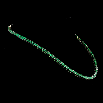 26 Ctw Classic Emerald Gemstone Tennis Necklace 26 Ctw Classic Emerald Gemstone Tennis Necklace