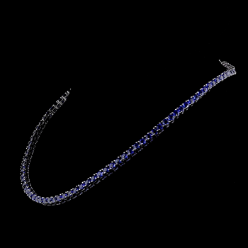 26 TCt. Round Cut Lab Grown Blue Sapphire Tennis Necklace