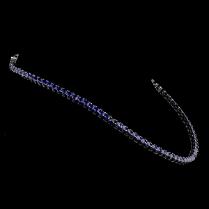 26 TCt. Round Cut Lab Grown Blue Sapphire Tennis Necklace