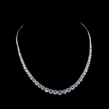 29ct. Lab Grown Diamond Graduated Tennis Necklace, 14k White Gold