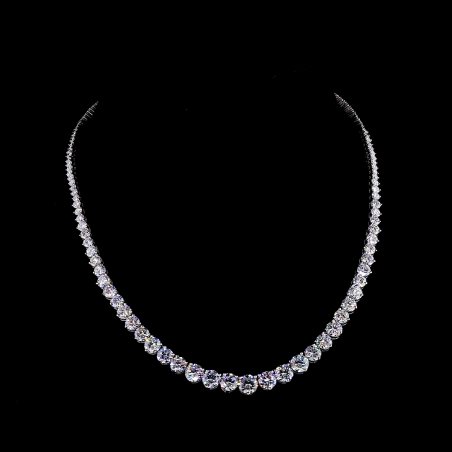 29ct. Lab Grown Diamond Graduated Tennis Necklace, 14k White Gold