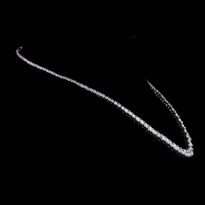 29ct. Lab Grown Diamond Graduated Tennis Necklace, 14k White Gold