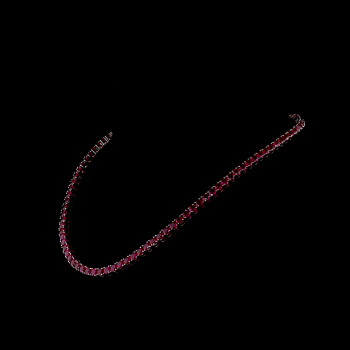 26 Ct Round Shape Lab Grown Ruby Tennis Necklace in 18k Yellow Gold
