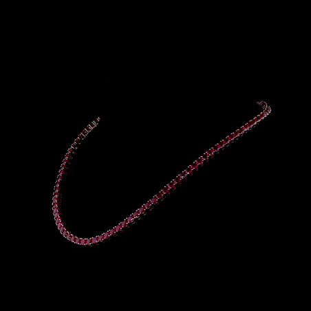 26 Ct Round Shape Lab Grown Ruby Tennis Necklace in 18k Yellow Gold