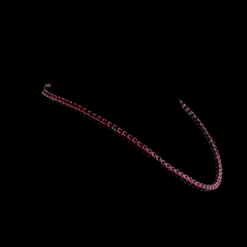 26 Ct Round Shape Lab Grown Ruby Tennis Necklace in 18k Yellow Gold