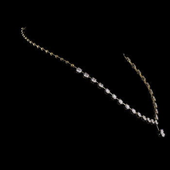 Lab Grown Diamond Necklace with Drop Pendant 14K Solid Gold Tennis Necklace