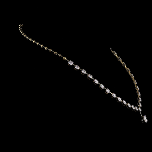 Lab Grown Diamond Necklace with Drop Pendant 14K Solid Gold Tennis Necklace